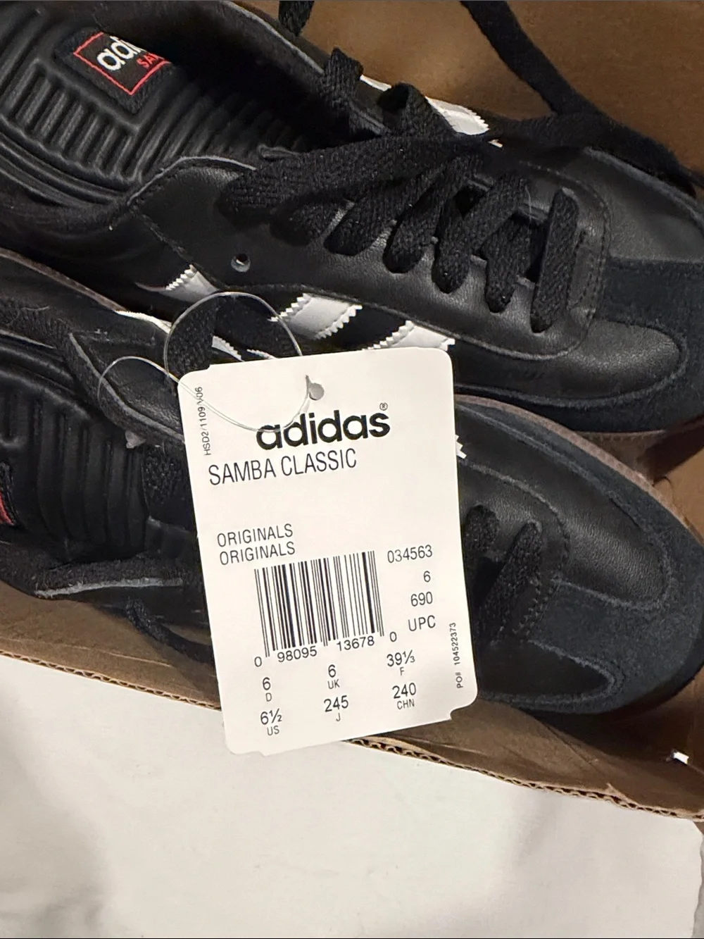 adidas Black and White Samba classics men
